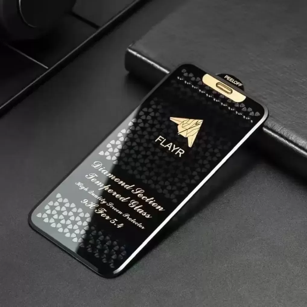 FLAYR Diamond Section 9H Tempered Glass Screen Protector for iPhone 12 Pro Max Ultimate Edge-to-Edge Protection & Crystal Clear Clarity pck of 1