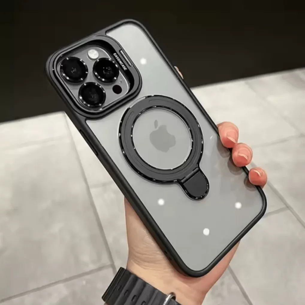 Magnetic Double Stand Case for iPhone 15 Pro Max integrated lens stand back covers