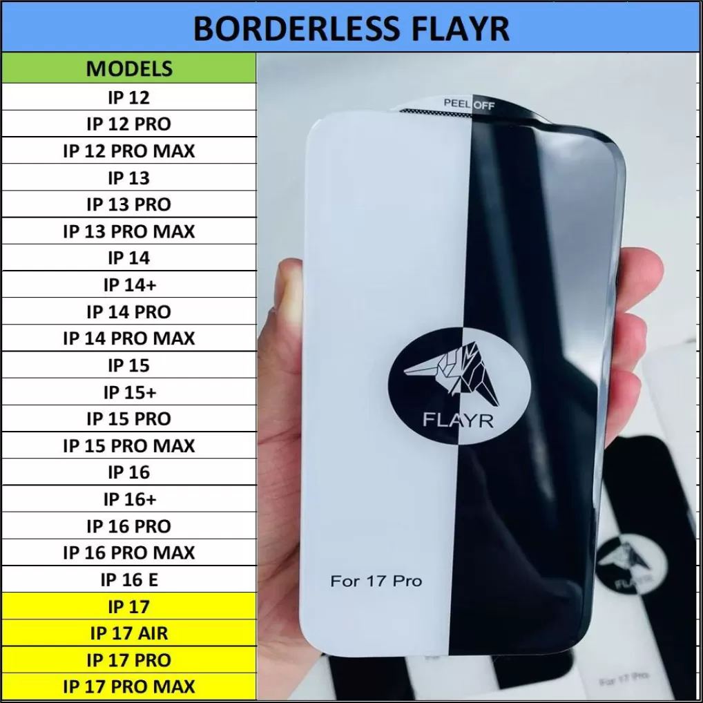 Boarderless Tempered glass